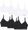 Channo Ladies Non Wired Bra Womens Comfort Everyday Seamless Pull-on Bralette UK White/Black