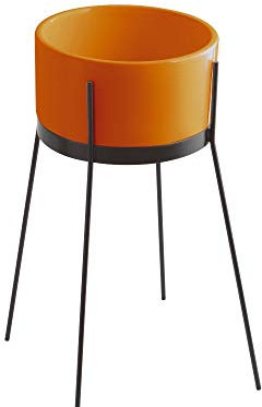 Lavabo con struttura da appoggio o freestanding Ibrido Tondo Arancio Lucido (freestanding)