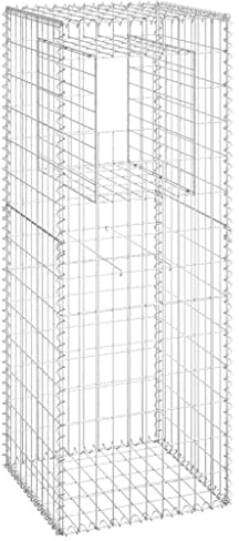 vidaXL Gabionensäule Gabionen Gabione Säule Steingabionen Sichtschutz Steinkorb Drahtkorb Gabionenkorb Terrasse Garten 50x50x140cm Eisen