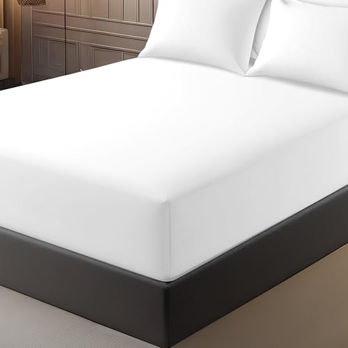 Pamposh King Size Fitted Sheets Extra Deep Pocket 40 cm (16 inches) Durable Elastic Bed Sheets - Premium Brushed Microfibre Fitted Sheets King Size - Ultrasoft Hypoallergenic Fade Resistant