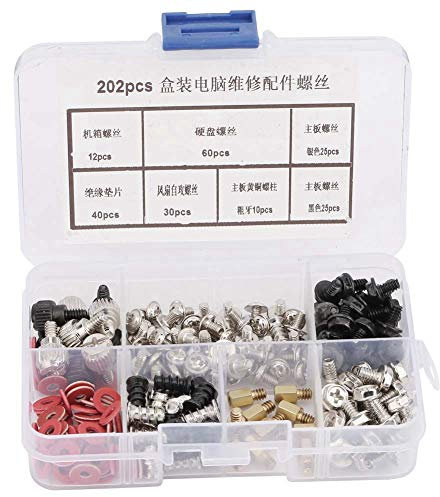 202pcs vis de carte mère, kit d'assortiment de disque dur PC, accessoires de réparation d'ordinateur pour carte mère, disque dur HDD, boîtier, ventilateur, Power Graphics, CD-ROM