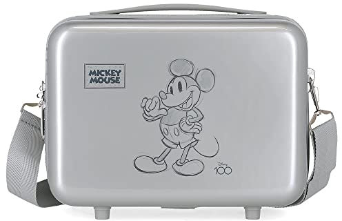 Disney Mickey 101 Anpassbarer Kulturbeutel mit grauem Schultergurt 29 x 21 x 15 cm starres ABS 9,14 l 0,6 kg