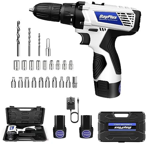 Cordless Power Drill Electric Screwdriver Battery Powered Combi Drill Kit, 18+1 Torque, 3/8 Chuck Handheld Drills Set with 2-Speed, LED Work Light, 2×1500 mAh Batteries, 26PCS Drill Bits, Carry Case