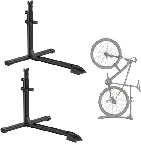 Mimoke Soporte vertical para bicicletas - Soporte de suelo vertical independiente para guardar bicicletas en interiores - Garajes y apartamentos (two pieces)