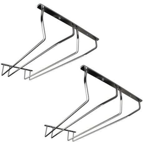 2er Set Gläserschiene | Gläserregal 34,5x22,2x16,1cm Wandmontage | 2 Reihen Barschiene | Sektglashalter | Weinglashalter Deckenmontage | Weinglashalterung | Gläserhalter für Zuhause, Bar, Café
