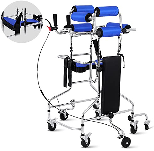 Rollator Gehhilfe für Erwachsene, 8 Rädern für Senioren, Hilfe für das Training und die Unterstützung bei Schlaganfällen der unteren Extremitäten bei Halbseitenlähmung - Anwendbare Höhe 150-180 cm ( C