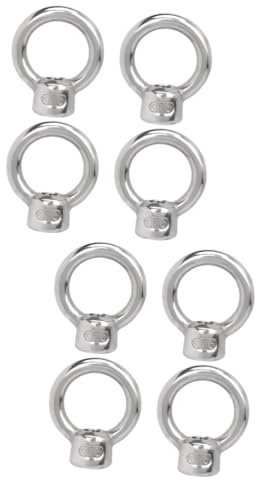 Healvian 8 Stk Augennuss Teile von Hebevorrichtungen Größe Ösen Mutter schwere Schraubbolzen m8 ösenmutter aus Edelstahl Augenmutter mit Gewinde Ring Komponente Edelstahl 316