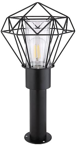 Außenleuchte Stehleuchte Wegelampe Terrassenleuchte Gartenlampe, Edelstahl schwarz Metall, App Steuerung dimmbar CCT, Smart RGB LED 8,5W 806Lm, L 22,5 cm