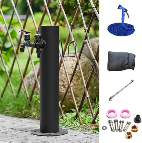 Garten WassersäUle Freistehender Wasserhahn Für Gartenbewässerung, Außen Edelstahl Frostschutz Garten Wassersäule/ Dekorativer Hof Hydrant Bodenmontierter Wasserspiel Brunnen Für Terrasse/Hinterhof (