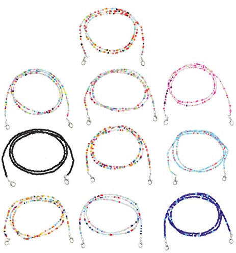 LIFKOME 10stücke Damen Ketten Für Bunte Perlen Maskenhalter Für Brillen Und Sonnenbrillen Halskette Für Und Mädchen Praktisch Und