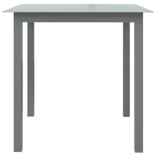 Campingtisch Groß Gartentische Campingtisch Klein Stehtische - Gartentisch Hellgrau 80x80x74 cm Aluminium und Glas für Speisesaal Innenhof Terrasse Balkon