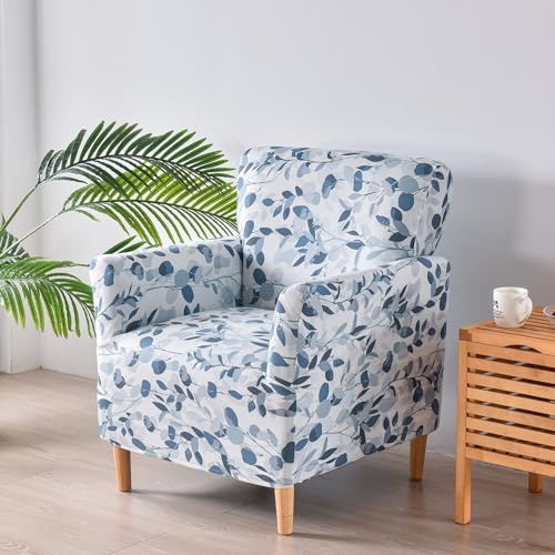 SHANNA Stretchhussen für Bankett-Stuhl: 1 Stück, luxuriöser Druck, Sesselhusse, rutschfest, einfarbig, für Sessel, Couch, für Büro, Empfang, Lesesofa (B-Jacquard)