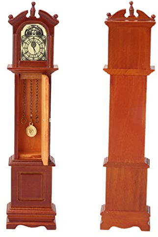 Mini-Vintage-Puppenhausuhr, Miniatur-Standuhr, Dekorativ für Puppenhaus, Zubehör für Esszimmer