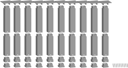 NOCH Easy Track Kit de piliers supérieurs, avec 10 piliers pour modélisme, Parfait pour Les Voies Hautes dans Les écartements H0, TT, N, Gris
