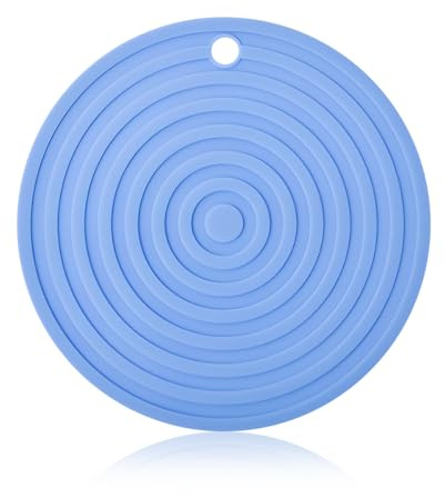 Lotsdonxia 2 x rutschfeste wasserdichte runde Tischsets aus Silikon für Katzen- und Hundenäpfe und Geschirr, perfekt als Futterunterlage für Haustiere (blau)