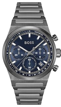 BOSS Chronograph Quarz Uhr für Herren Kollektion Candor Chrono - Erhältlich mit Edelstahl-, Leder- oder Silikonarmband