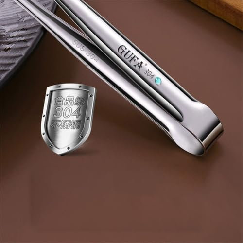 Pinzas japonesas para barbacoa diseñadas con forma alargada, perfectas para manejar carne y pan en la parrilla (S)