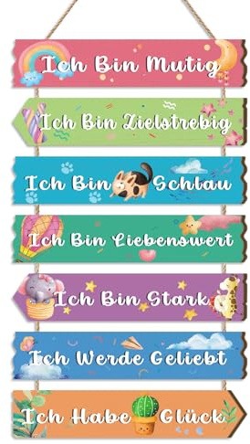 TOARTi Insirierende Wanddeko Kindzimmer Tier Motivierende Zitate Wandbild Ich Bin Mutig Tiere Wandschild für Babyzimmer Schlafzimmer Geschenk Deko