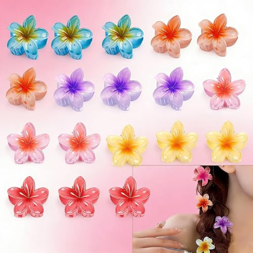 Onlvmyur 18 Pezzi Mollettone Fiore Hawaiano 3 cm Mollette Fiore Capelli Donna Bambina Fermagli Capelli per Estate Quotidiana e Festa in Spiaggia