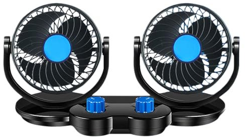 Genérico Ventilador USB Para Coche - Ventilador USB Doble Cabezal Para Automóvil,Circulador De Aire Giratorio Silencioso Para Tablero Hogar Trabajo Caravanas Y Oficina