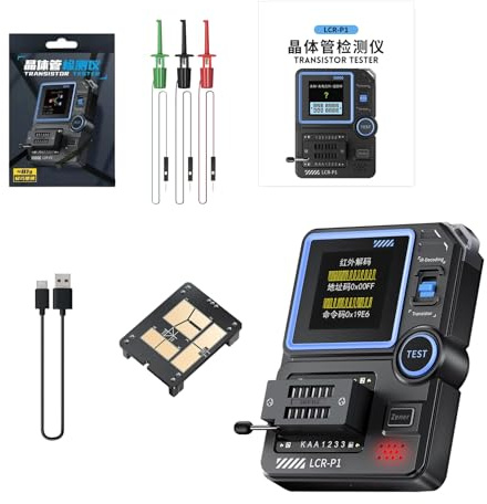 Oscilloscopio Portatile, Tester per Transistor Strumento di Misura Multifunzione, Rilevatore Automatico Multifunzione per Condensatori Diodi Resistenze Induttanze