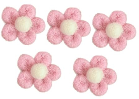 CALLARON Filzbrosche Rosa Blumenform 5 Stück Entzückende Kinderbrosche für Schals und Kopftücher Kleiderdekoration