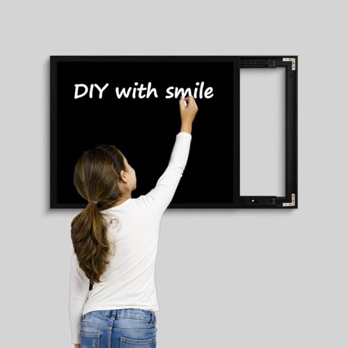 Vibeo Cache Compteur Electrique Tableau Magnétique pour Armoire à Fusibles, Panneau Électrique Coulissant Inscriptible pour Intérieur, Cache-disjoncteur Mural Décoratif(Black B,16x12in/40x30cm)