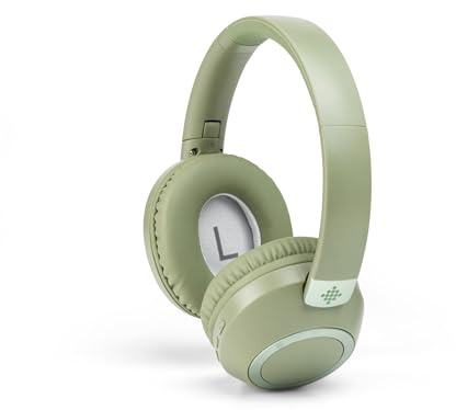 Intempo Amalfi Headphones With Active Noise Cancellation, Bluetooth, Green | Up To 50 Hours Playtime, Foldable Swivel Earcups, Adjustable Headband, Cushioned Earpads, USB-C Charging Cable Included