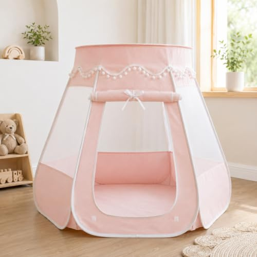 LIONHERZ® DAS ORIGINAL 2in1 Bällebad-Spielzelt [Baumwolle/Hanf] für Kinder