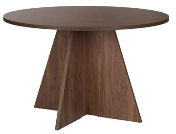 Table à manger en bois Virella - 120 x 120 x 75 cm - Noyer
