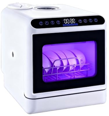 Countertop Dishwasher Portable Dishwasher Mini Med 5L Vattentank, 3 Program För Hem, Husvagn Och Lägenhet, LED Och Torkfunktion