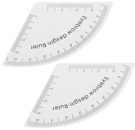 Générique Lot de 2 Règles à Sourcils en Pvc pour Maquillage Précis, Outil de Cartographie et Mise Permanente des Sourcils, Gabarit Compact Débutantes pour Usage Quotidien et Salon à