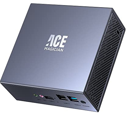 ACEMAGICIAN Mini PC AD03, Intel 12ª Gen Alder Lake N95 (hasta 3.40GHz), Ordenador Compacto con 16GB DDR4 y SSD de 512GB, Windows 11 Pro | WiFi 5 | BT 4.2 | Doble Pantalla 4K | Type-C | Dual RJ45