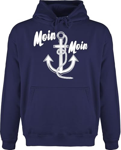 Shirtracer - Hoodie Herren Pullover Männer - Sprüche Statement - Moin Moin Anker