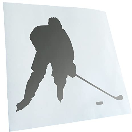 Kiwistar - Autoaufkleber - Eishockey Puck Figur - Silber - 11,5x10cm - Heckscheibe Auto Aufkleber wetterfest für Kfz LKW Mofa Truck - Sticker außen selbstklebend Tuning Zubehör für Fenster Fahrzeug
