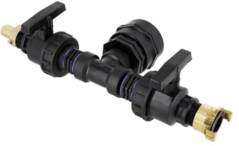 REKUBIK IBC Adapter BSP 2 - 2-Fach 1 Kugelhahn mit 3/4 Tülle + GeKa kompatibel