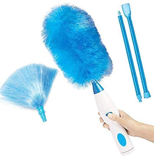Marbeine - Spazzola di pulizia elettrica, 360°, spolverino elettrico senza fili, per casa, ufficio, colore: blu