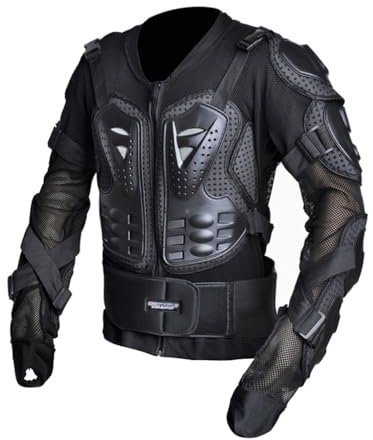 Dexinx - Chaqueta ligera para moto, transpirable, protector de moto, cómoda, protección contra caídas Negro XXXXL