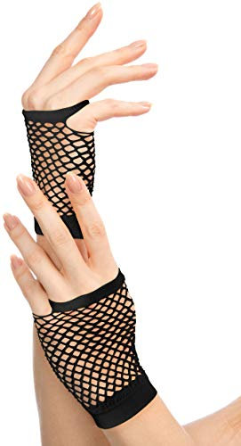 Balinco Rockige Netzhandschuhe 80er / 90er Jahre für Damen & Mädchen (Schwarz)