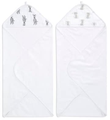 aden + anais Essentials - Asciugamano con cappuccio in 100% cotone, per ragazzi e ragazze, morbido asciugamano da bagno per bambini, bambini piccoli e neonati, confezione da 2