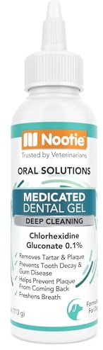 Nootie Medicated Dental Gel for Dogs, Dog Breath Freshener, Cleans Teeth for Dogs - Prevents Plaque and Tartar Dog Oral Care, 4oz
