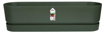 elho Greenville Trough Long 70 - Planter for Outdoor - 100% Recycled Plastic - Ø 69.0 x H 18.5 cm - Green/Leaf Green