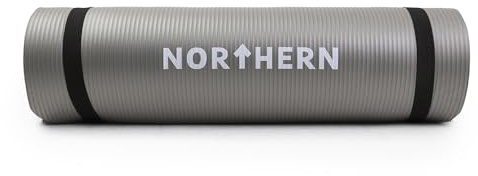NORTHERN Yoga Mat Soft Foam 10mm Compact Lightweight Extra Thick Large Surface Gym Exercise Fitness Perfect for Pilates Gymnastics Workout Mat Non Slip Home Gym Training Equipment With Carry Strap