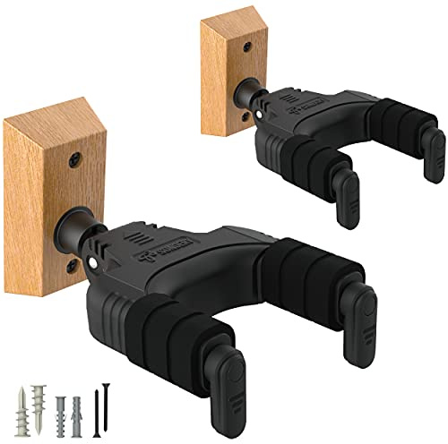 Sondery Supporto Porta Appendi Chitarra da Muro, Gancio Poggia da Parete per Chitarra Elettrica Classica Acustica Basso, Blocco Automatico, 2 pezzi