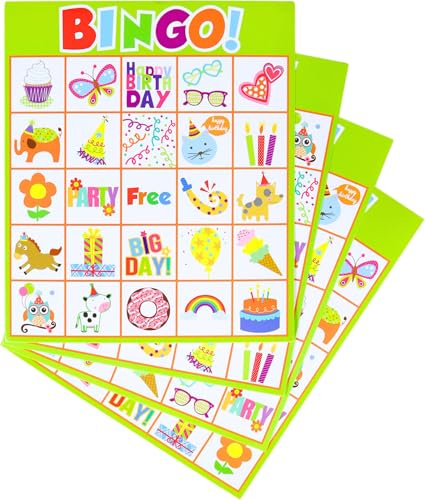 Iconikal 32 Player Bingo Game Happy Birthday + Pin the Candles