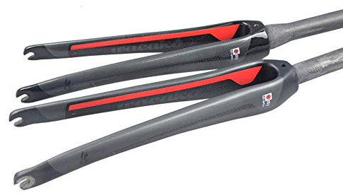 ZGJYSP Fahrrad-Federgabel,3K Kohlefaser-Fahrrad-Starrgabel 700C Fahrrad-Vordergabel 1 1/8 Zoll(28,6 mm) Leicht für Rennräder Radfahren Carbon-Gabel,Matt-Straighttube