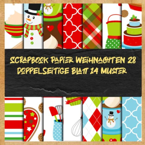Scrapbook Papier Weihnachten 28 doppelseitige Blatt 14 Muster