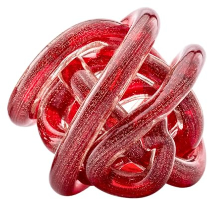 Torre & Tagus Orbit Glasdekorkugel, handgefertigter Glasknoten, Raumdekoration, Heimdekoration, Akzent für dekorative Bücher, Couchtisch, Heimbüro-Schreibtisch, Wohnzimmerregal, 7,6 cm Durchmesser,