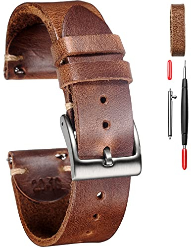 Weich Horween Schnellspanner Leder Uhrenarmband Vintage Uhr Ersatz Wrap von 18mm, 20mm, 22mm Leder Uhrenarmbänder