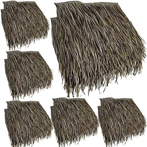 Lqdpdd Panneaux de Toit en Chaume de Palmier en Bambou, Durée de Vie Jusqu'À 15 Ans pour Tiki Bar Garden Hawaii Beach Umbrella Maison en Bois (Taille: 8Pcs, Couleur: Palmier Ignifuge)